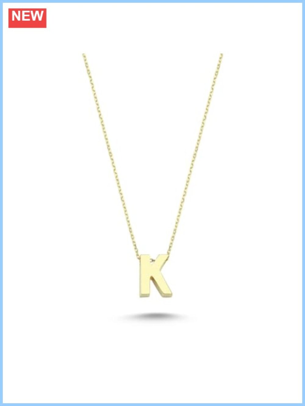 Dainty 14k Solid Gold Initial Necklace Charm Pendant For Women